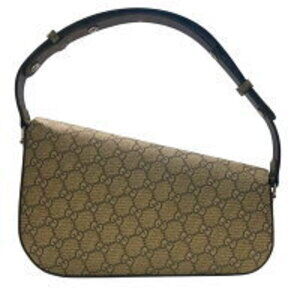 Gucci Shoulder Bag Beige GG Supreme Horsebit Tan